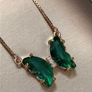 925 Silver Necklace Women Butterfly Cubic Zirconia Pendant Wedding Jewelry Gift